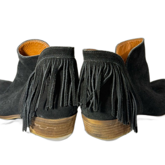 Lucky Brand Frida fringe suede bootie black size 10 - Picture 9 of 11